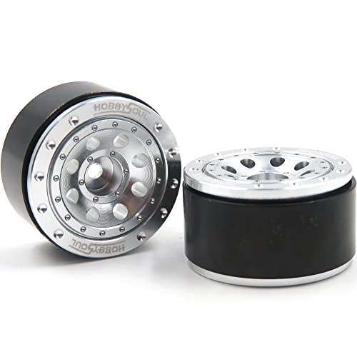 Adjustable Offset 1.0 beadlock Wheels Silver +1mm Positive & -3mm Negative Offset Heavy 1.0 Wheels Rims for RC Micro Crawler 1/18 Traxxas TRX4M Axial SCX24 AX24,(4-Pack) - color: Silver