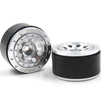 Adjustable Offset 1.0 beadlock Wheels Silver +1mm Positive & -3mm Negative Offset Heavy 1.0 Wheels Rims for RC Micro Crawler 1/18 Traxxas TRX4M Axial SCX24 AX24,(4-Pack) - color: Silver