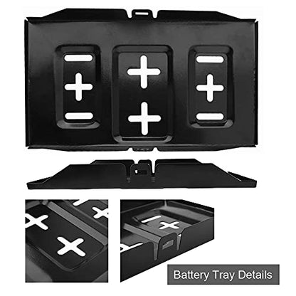 THEPRO Battery Hold Down Tray Kit, Corrosion-Resistant Steel Storage Battery Holder Adjustable Bracket Clamp for Car, Boat, Marine (9'' Bolt with 11'' Battery Tray) - size: 9'' Bolt with 11'' Battery Tray