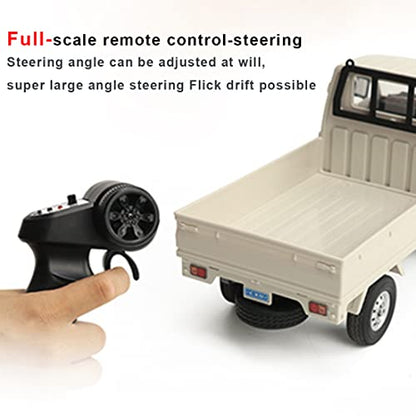WPL D12 1/16 Mini RC Truck, 2.4G RC Car Mini-Truck Mini-Van High Speed of 20km/h DIY Double Battery, Remote Control Trucks Vans, Indoor Outdoor Hobby RC