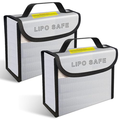2PCS 185 * 75 * 150mm Lipo Safe Bag for Lipo Battery Storage and Charging Fireproof Explosionproof - size: 185*75*150mm