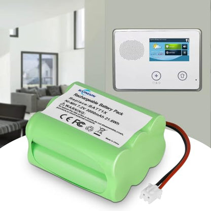 KUNLUN 3000mAh 7.2V Replacement Battery for 2GIG BATT1X BATT2X BATT1 | Compatible for 2GIG Go Control Panel Security Alarm System GC2, 2GIG-CNTRL2, 2GIG-CP2, GCKIT311, 228844, 6MR2000AAY4Z