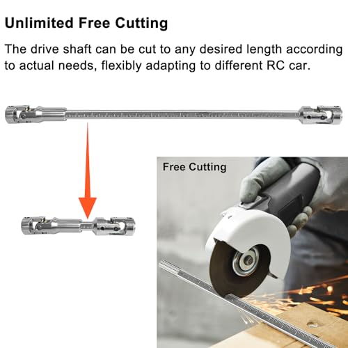 LRFHL 1/10 Crawler Driveshaft Stainless Steel, 68-229mm, Silver | SCX10 Drive Shaft for 1/10 RC Crawler LCG Rigs Sportys Scalers Capra SCX10 Pro - color: Silver