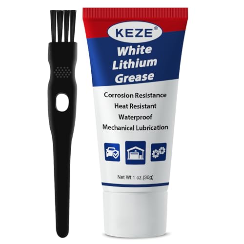 Keze White Lithium Grease Multi-Purpose Lubricant Car Door Grease Tube | Bike Grease with Brush NLGI 2 Rust Corrosion Waterproof for Hinges, Bearings, Gears, Garage Doors, Sliding Track,1oz-1 Pack - size: 1 Pack (1oz)
