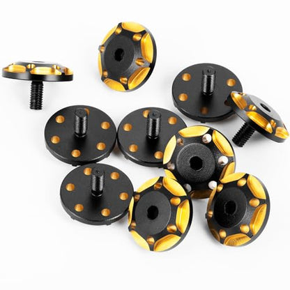 Wing Mount Buttons M3 Rear Fixed Tail Wing Washer, #B Gold | 2Pcs, Aluminum, For 1/10 Sakura D4 D5, RC Off Road Short Truck Buggy Racing Car - color: #B Gold