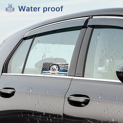 Thin Line Code 4 Car Sticker, 6PCS Waterproof Reflective American Flag Police Support Vehicle Window Bumper Decal, Auto Exterior Decoration, Universal for Truck SUV Sedan