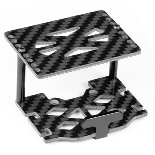 CNC Aluminum RC Car TRX4M Battery Tray ESC Receiver Mount Double Decker Carbon Fiber Battery Plate for 1/18 RC Crawler Car TRX4M Upgrade Parts