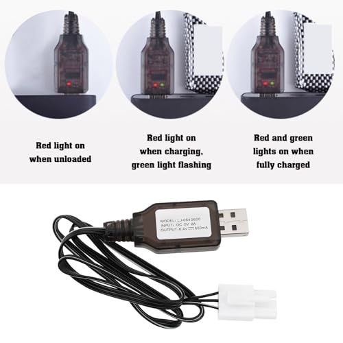 2S Life 6.4V 600mA USB to EL4.5-3P Plug Batteries Charging Wire for Most Model Remote Control Cars Trucks Speedboats