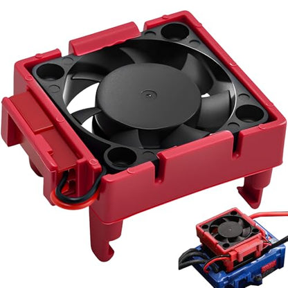 VXL-3s ESC Heat Sink Cooling Fan 28000RPM ESC Fan Heatsink for 1/8 1/10 RC Car Truck, Compatible with Traxxas Bandit/Slash/Stampede/Rustler 2WD/4X4 VXL-3s, Replace for #3340 Velineon (Red) - style: Red