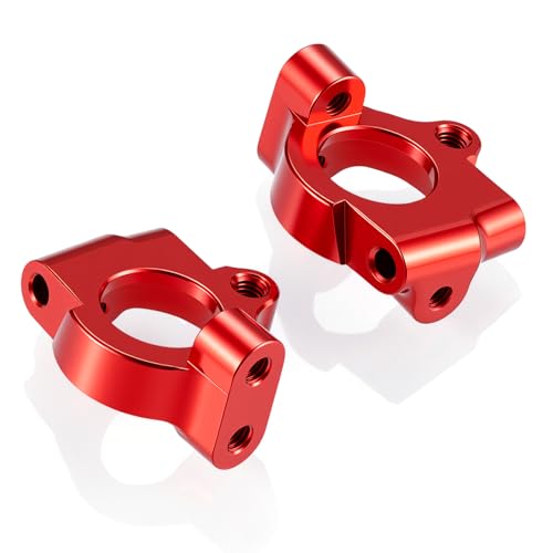 Aluminum Alloy Steering Knuckles Base Caster Blocks C Hubs Carrier Compatible with Tamiya VX01 1/10 RC Drift Car Upgrades Parts (Red) | Premium durable aluminum Performance Upgrade Simple Installation High precision CNC machined - color: Red