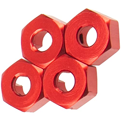 Metal 12mm Wheel Hex Hub Drive Adapters with Pins Screws Compatible with 1/10 Arrma Senton Granite Typhon Vorteks 3S Big Rock RC Car (Red) - color: Red