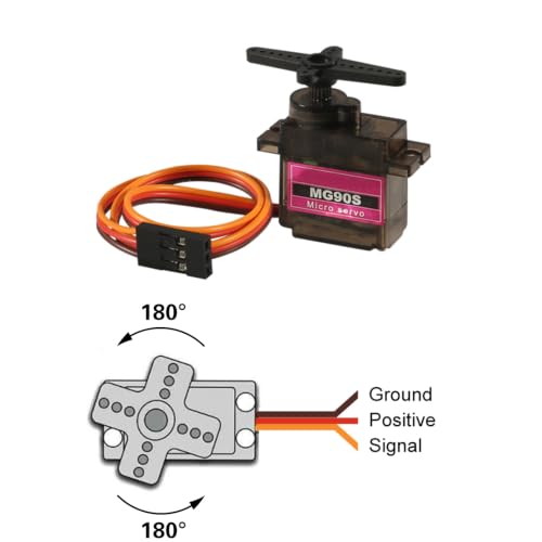 5Pcs MG90S Micro Servo Motor 9G Servo Geared Micro RC Servo Motor Smart Robot 360 Degree Compatible with Raspberry Pi Project Car Helicopter Airplane Boat