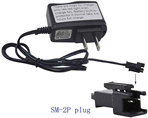 Blomiky 4.8V Charger Power Adapter SM2P Plug Connector for Off-Road Rock Through C181 C182 C185 RC Trucks and RC Boat C181 Charger