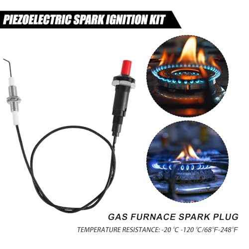 1pcs Piezo Igniter with Spark Ignition, Grill Igniter Replacement | Metal Propane Push Button Threaded Electrode for Gas Fireplace Oven Heater BBQ Torch Kitchen Outdoor Practical Accessories