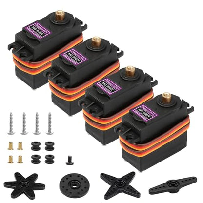 Deegoo-FPV MG996R 55g Metal Gear Digital Servos, 4-Pack | High-torque 55g digital servos with metal gears for RC cars, boats, aircraft, robots and steering mechanisms. - style: MG996R-4pack