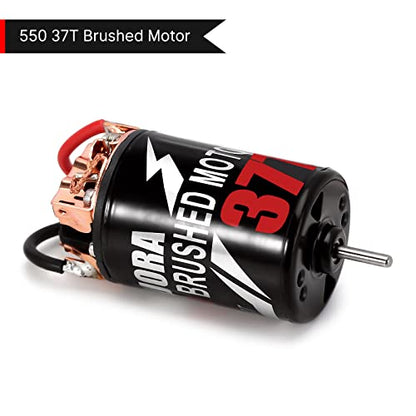 INJORA 550 Brushed Motor Waterproof 3-Slot 37T Motor for 1/10 Scale RC Car Crawler Truck Buggy Axial SCX10 AXI03007 JL 90046 TRX4 TRX6 (INM09) - size: 37T