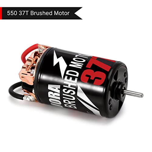 INJORA 550 Brushed Motor Waterproof 3-Slot 37T Motor for 1/10 Scale RC Car Crawler Truck Buggy Axial SCX10 AXI03007 JL 90046 TRX4 TRX6 (INM09) - size: 37T