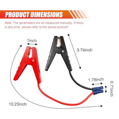 LAINLOY 1PC EC5 Car Jumper Starter Cable with Battery Clamps, 10 AWG Wire | 12V Car Jumper Cable Alligator Clip to EC5 Connector, Portable Emergency Automotive Jump Starter Battery Booster Cables - size: 1PC