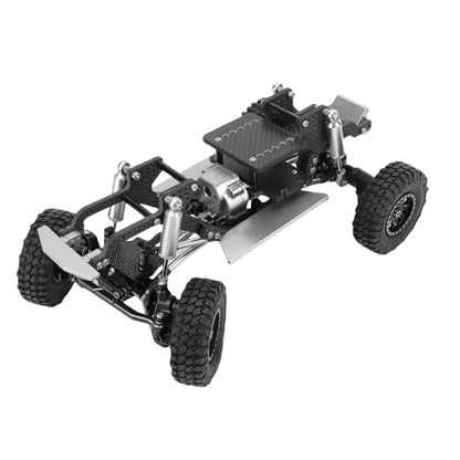 Asixxsix RC Crawler Chassis Frame Kit, Lightweight Strong Modular Design RC Upgrade Parts, Composite Material Chassis Frame Kit with Easy Installation for Ascent 18 1/18 Crawler (Black and Silver) - color: Black and Silver