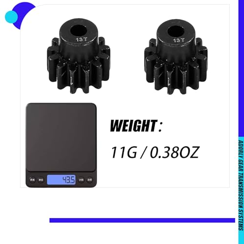 2pcs 3943X Hardened Steel 13-Tooth Pinion Gear (32 Pitch) for Traxxas Slash Rrustler Stampede Raptor 4x4 VXL TRX-4 TRX-6 Hop Ups Upgrade Parts