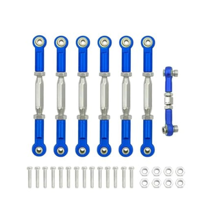 RC Car Accessories for Traxxas for Slash 4X4 2WD 1/10 1:10 1 Set Aluminum Turnbuckle Camber Link End Adjustable Kit RC Car Upgrade Parts(Blue) - color: Blue