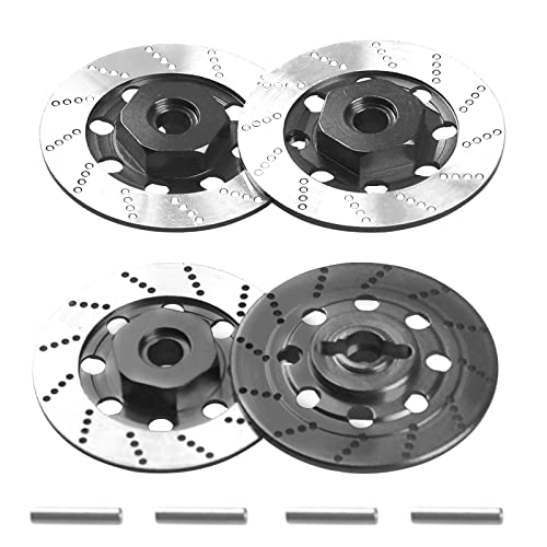 4Pack Vgoohobby Metal 12mm RC Car Hex Hub 12mm Brake Disc Wheel Hubs Adapter Spacer Compatible with Traxxas Tamiya Redcat HSP HPI 1/10 On-Road Car (Black) - color: Black