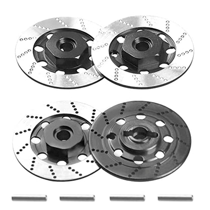 4Pack Vgoohobby Metal 12mm RC Car Hex Hub 12mm Brake Disc Wheel Hubs Adapter Spacer Compatible with Traxxas Tamiya Redcat HSP HPI 1/10 On-Road Car (Black) - color: Black