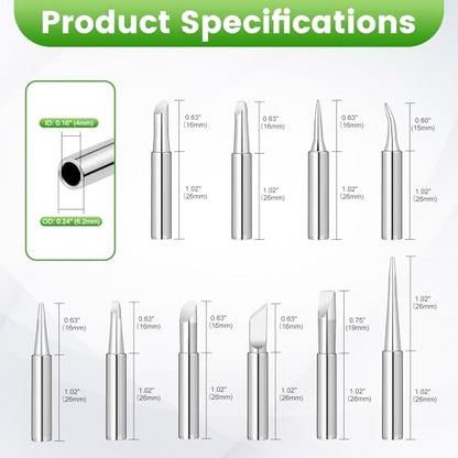 Soldering Tip Cleaning Kit, Includes Tip Tinner Brass Wire, Solder Wick, Cleaning Sponge, Solder Flux & Solder Iron Tips, By WIVIE