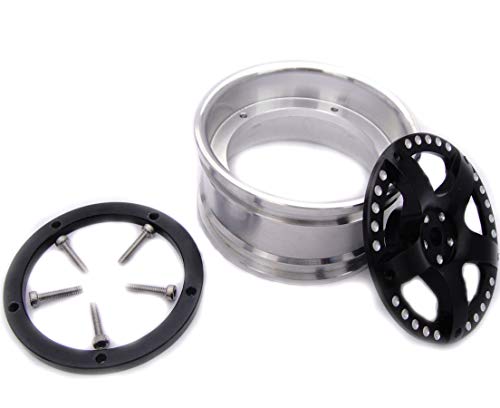 2pcs RC 1/10 Aluminum On Road Wheel Rims Hex 12mm Adjustable Offset Silver/Black Color Fit for 1:10 RC On Road Drift Touring Street Car Tire Tyre - color: Silver & Black