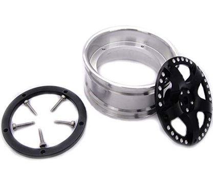 2pcs RC 1/10 Aluminum On Road Wheel Rims Hex 12mm Adjustable Offset Silver/Black Color Fit for 1:10 RC On Road Drift Touring Street Car Tire Tyre - color: Silver & Black