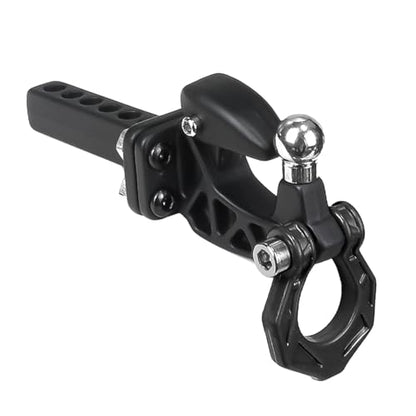 Metal RC Crawler Trailer Hook Tow Hitch, Trailer Hitch Receiver for 1/10 RC Crawler Traxxas TRX4 Axial SCX10 Rear Bumper Parts (Black) - color: Black