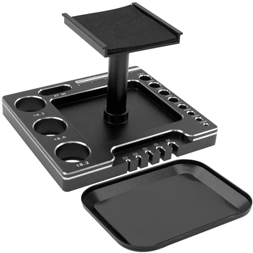 RC Car Work Stand 360 Degree Rotation Repair Workstation Stand Kit Compatible with Traxxas TRX4M Axial SCX24 FMS FCX24 Wltoys 1/18 1/24 Scale RC Car (Black) - color: Black