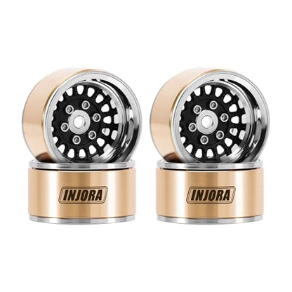 INJORA ModuWheel 1.0" Aluminum Wheel Offset -4.4mm for 1/18 1/24 RC (Black) - color: Black
