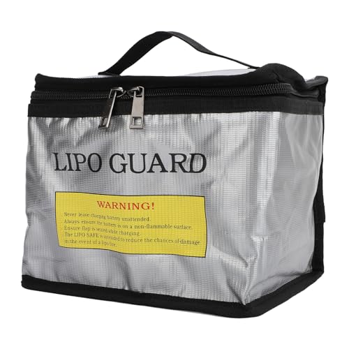 Lipo Battery Bag, Professional Battery Fireproof Storage Bag with Hook and Loop Closure for Lipo Charging and Travel Safety