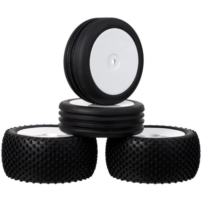 1/10 Off-Road Front & Rear Wheels Rims and Rubber Tires 12mm Hex Hub Foam Inserts for Tamiya TT-02B DF-02 SRX2 SRX4 Bandit Tekno EB410 2WD RC Car Upgrades
