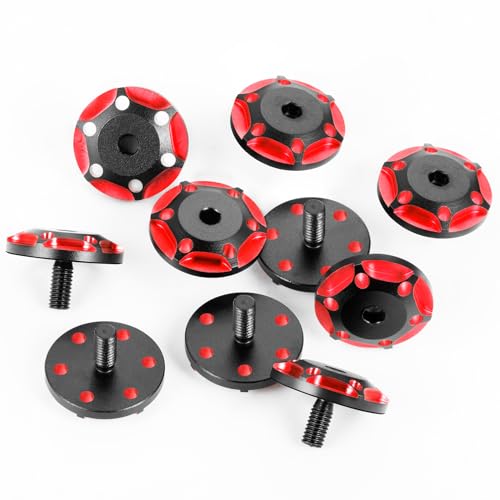 Wing Mount Buttons M3 Rear Fixed Tail Wing Washer, #B Red | 2Pcs, Aluminum, For 1/10 Sakura D4 D5, RC Off Road Short Truck Buggy Racing Car - color: #B Red