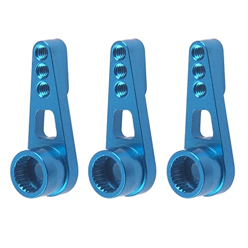 3Pack ShareGoo 25T Servo Horn Steering Arm Compatible with Futaba Savox HSP Power HD Servos Motor Compatible with Wltoys A949 A959-B A969 A979 K929 1/18 RC Car (Blue) - color: Blue