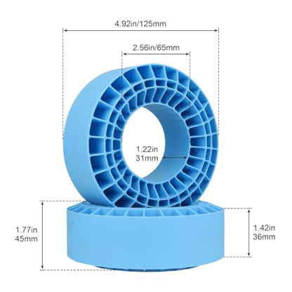 Soft 2.2" Silicone Tire Inserts, 4‑Pack, Fits 132–134mm (5.25" OD) Crawler Tires, Waterproof Foam Replacement for 1/10 RC Crawlers, 125×45mm, Enhanced Traction & Sidewall Support (Blue) - color: Blue