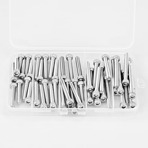 M5 x 30mm 35mm 40mm 45mm 50mm Hex Socket Head Cap Screws Bolts 304 Stainless Steel Allen Hex Drive Metric Machine, Fully Threaded, Assortment Kit 50PCS - size: M5 x 30/35/40/45/50mm (50PCS)