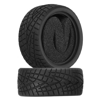 uxcell 2Pcs Soft Rubber RC On-Road Car Tyres D8-Type Sponge Inside for RC 1/10 HSP Tires Scale Touring On-Road Racing DIY Model Car- 62mm(2.44") OD x 26mm(1") Width, Black