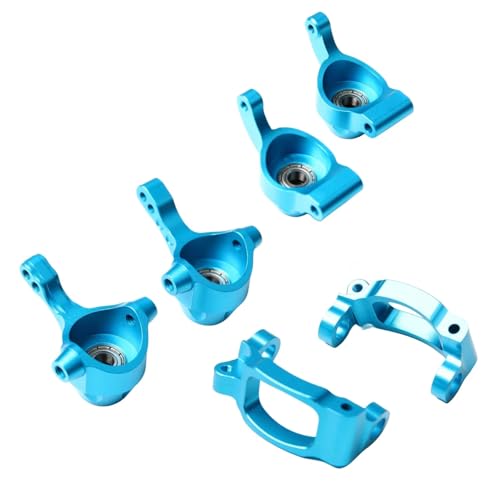 RC Steering Knuckles For Tamiya For TT02B 1/10 CNC Aluminum Front Rear Knuckle Arms C Hub Carrier Set RC Car Upgrade Accessories Replace Parts(Blue) - color: Blue