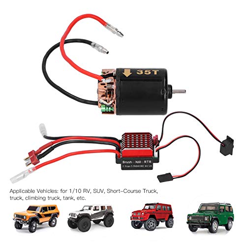 RC Motor ESC Kit,High Torsion 540 Brushed Motor,360A ESC with T Plug Accessory Fit for Tamiya 1/10 RC Car Model (35T) - size: 35T