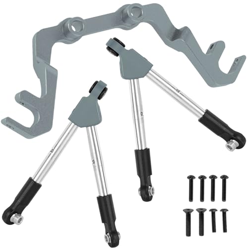 RC Front Tie Rods with Stabilizer Upgrades Part for 1/10 Slash 4X4 LCG,Alloy Aluminium Front Positive and Negative Teeth Pull Rod + Fixed Code Combination-Set,Titanium - color: Titanium - (Front Tie Rods)