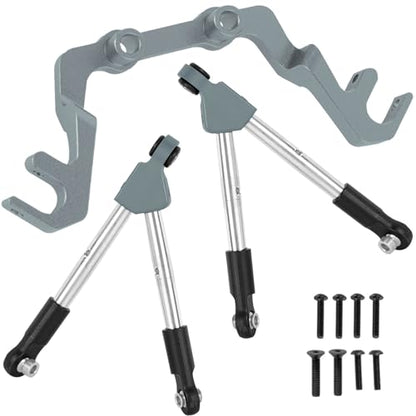 RC Front Tie Rods with Stabilizer Upgrades Part for 1/10 Slash 4X4 LCG,Alloy Aluminium Front Positive and Negative Teeth Pull Rod + Fixed Code Combination-Set,Titanium - color: Titanium - (Front Tie Rods)