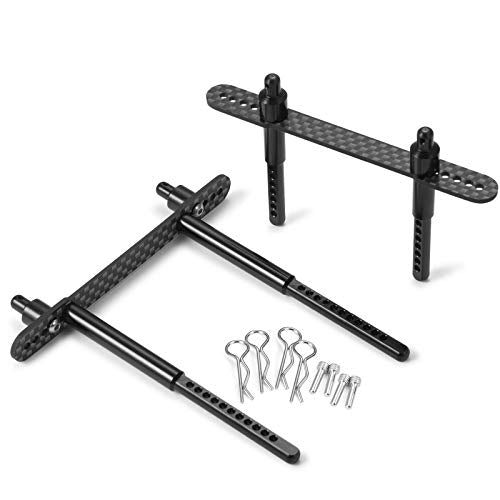 Que-T Body Mount (F&R) for Axial SCX10 II 90046 90047 1/10 RC Car (Black) - color: Black