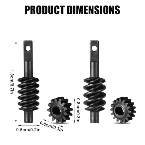 4pcs 2/13T & 2/16T Axle Overdrive Worm Gear Set for 1/30 Axial SCX30, Steel Front & Rear Axle Upgrade Parts for RC Crawler Performance
