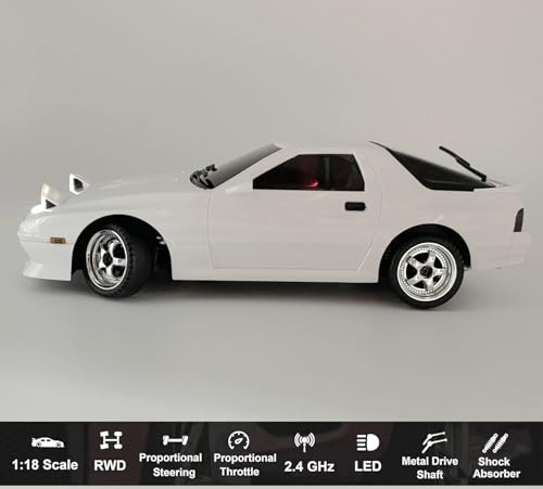 1/18 RC Drift Car with Gyro LDRC Drift Car RWD Proportional Control | Hobby RC Car Drifting and Race with ESP Gyroscope Metal Drive Shaft Independent Suspension Adult LD1802