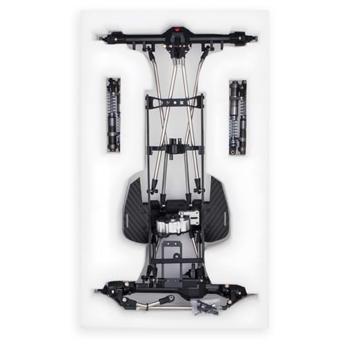 High Clearance LCG Chassis Kit for Performance 1/10 RC Crawler Cheater Rigs Carbon Fiber Chassis Rails Gearbox & Adjustable Shock Absorbers DIY Builds Upgardes Parts