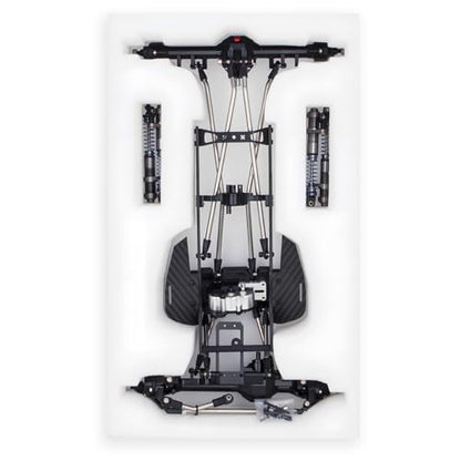 High Clearance LCG Chassis Kit for Performance 1/10 RC Crawler Cheater Rigs Carbon Fiber Chassis Rails Gearbox & Adjustable Shock Absorbers DIY Builds Upgardes Parts