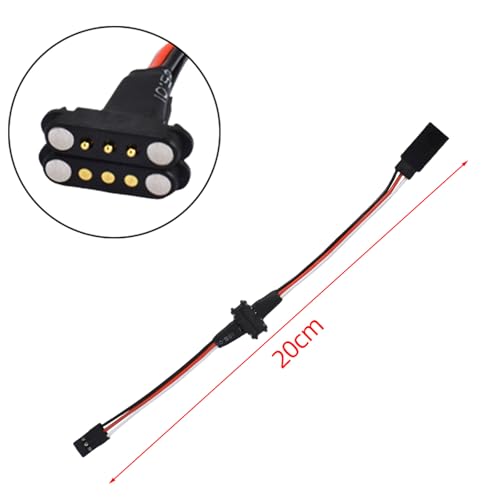3-pin JR Plug Magnetic Snap-on Servo Extension Cable Wire Cord Female to Male RC Servo Extension Cord Wire Connectors for RC Models, Cars, Planes, Drones, DIY Projects (20CM*3 Pairs) - style: 20CM*3 Pairs